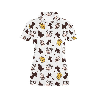 Cow Pattern Print Design 06 Women's Polo Shirt