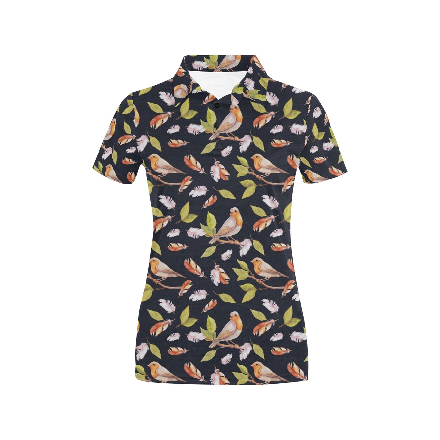 Birds Pattern Print Design 02 Women's Polo Shirt
