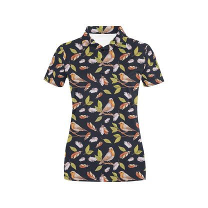 Birds Pattern Print Design 02 Women's Polo Shirt