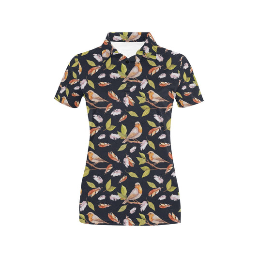 Birds Pattern Print Design 02 Women's Polo Shirt