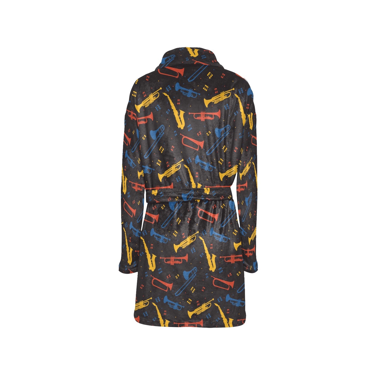 Saxophone Print Design LKS407 Women's Fleece Robe