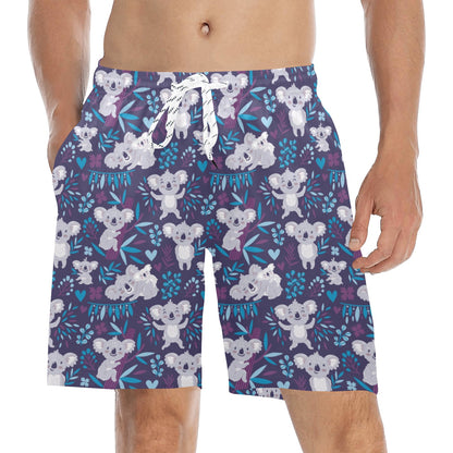 Koala Cute Themed Design Print Men's Swim Trunks Beach Shorts