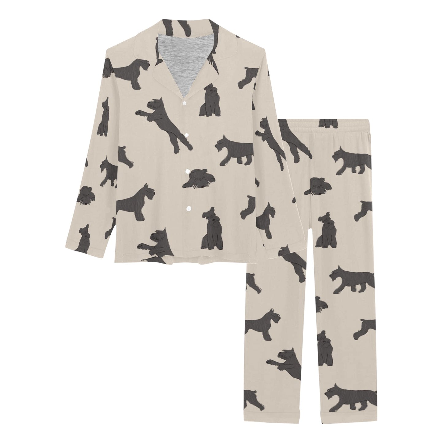 Schnauzers Pattern Print Design A06 Women's Long Pajama Set