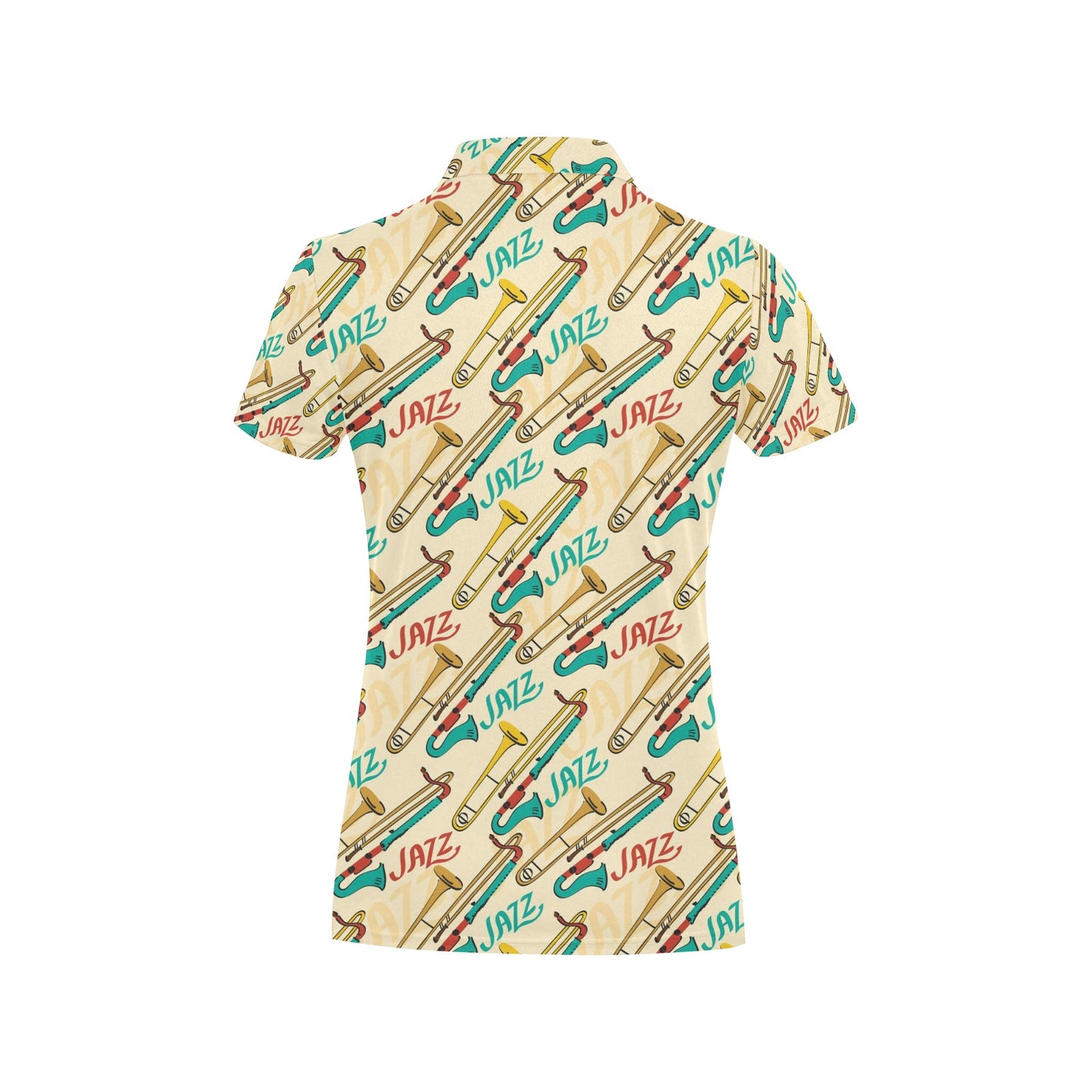 Trombone Pattern Print Design 03 Women's Polo Shirt