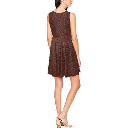Aboriginal Pattern Print Design 02 Sleeveless Dress