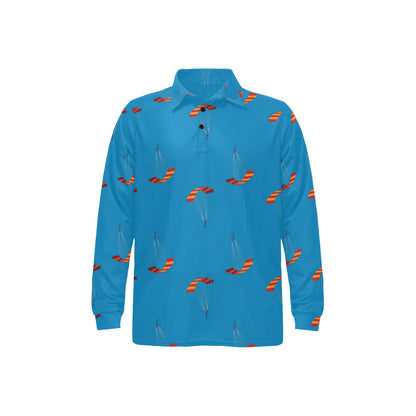 Paratrooper Pattern Print Design A01 Long Sleeve Polo Shirt For Men's