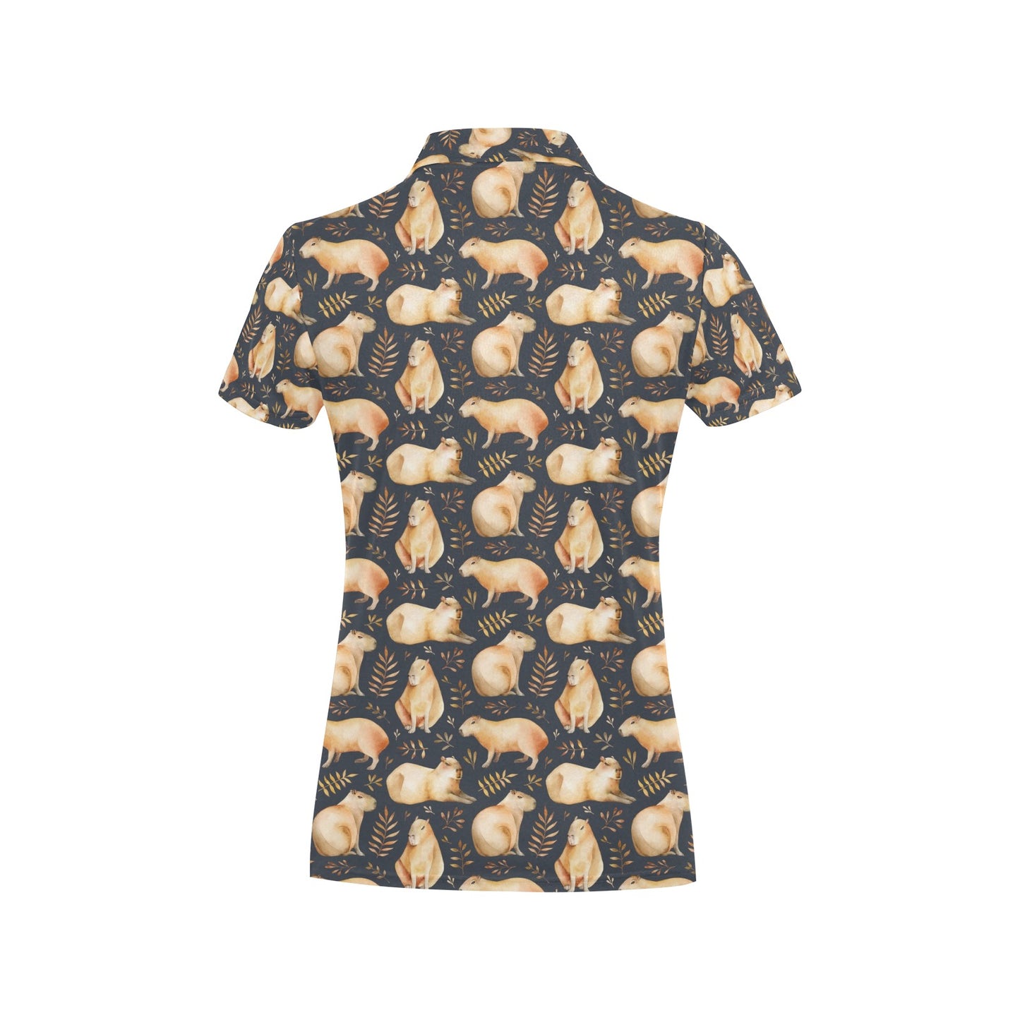 Capybara Pattern Print Design 02 Women's Polo Shirt