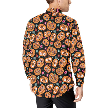 Halloween Print Design LKS402 Men's Long Sleeve Dress Shirt