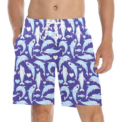 Dolphin Smile Print Pattern Men's Swim Trunks Beach Shorts