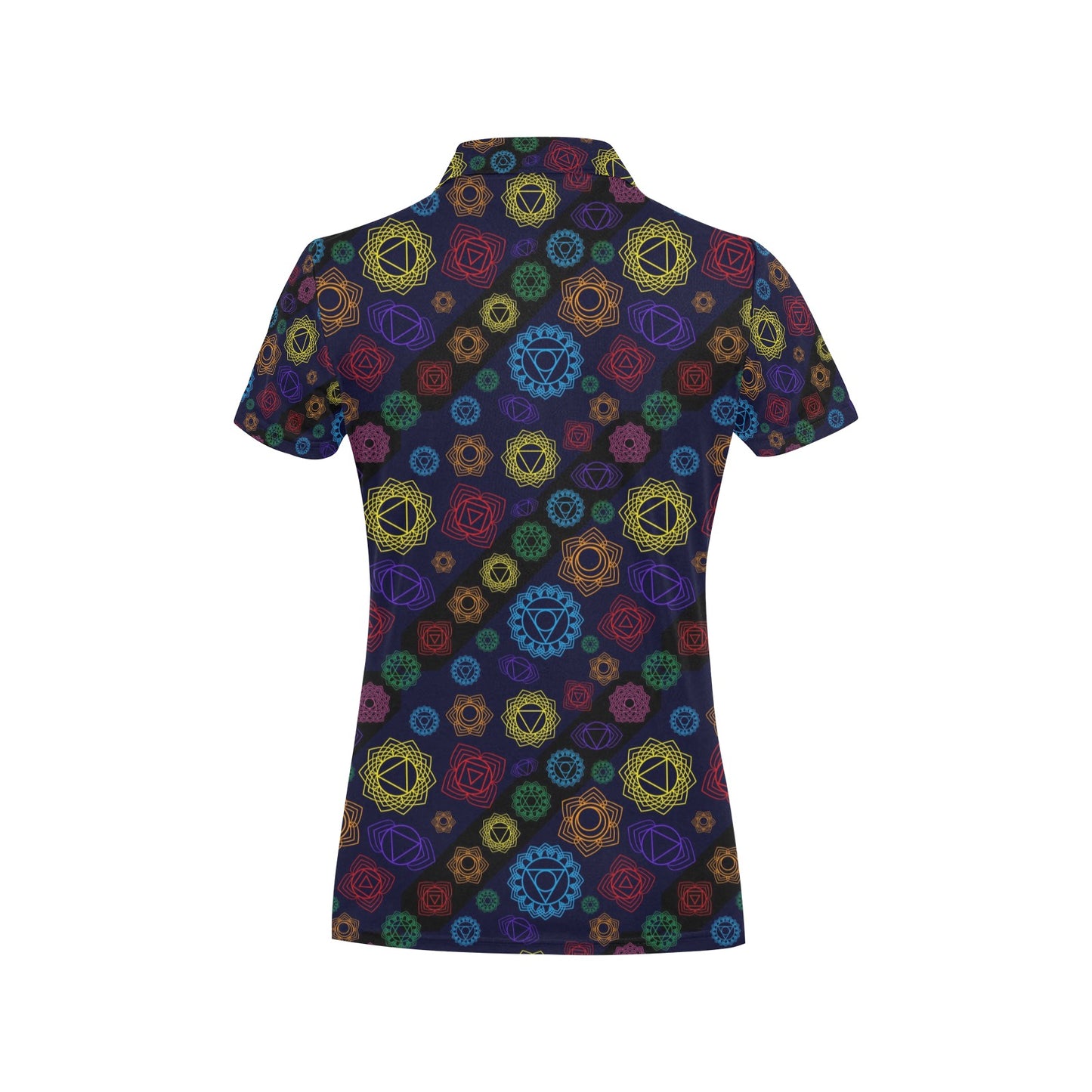 Chakra Colorful Print Pattern Women's Polo Shirt