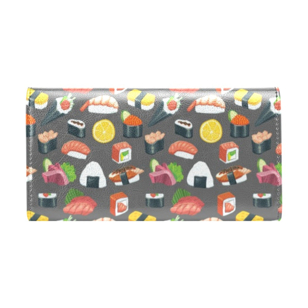 Sushi Pattern Print Women's Trifold Wallet