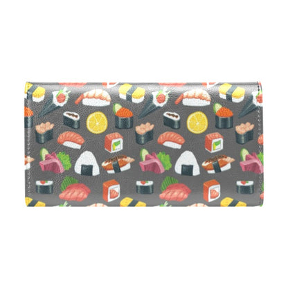 Sushi Pattern Print Women's Trifold Wallet