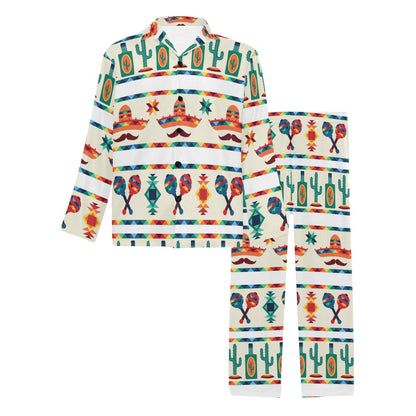 Maracas Mexican Pattern Print Design 01 Men's Long Pajama Set