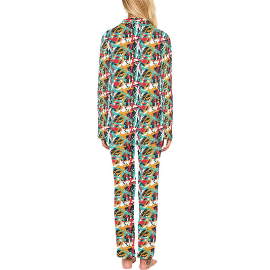 Splatter Print Design LKS304 Women's Long Pajama Set