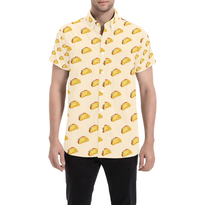 Taco Print Design LKS302 Men Short Sleeve Button Up Shirt