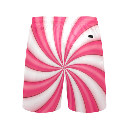 Vortex Twist Swirl Candy Print Men's Swim Trunks Beach Shorts