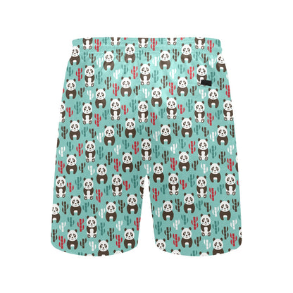 Panda Bear Cute Themed Print Men's Swim Trunks Beach Shorts