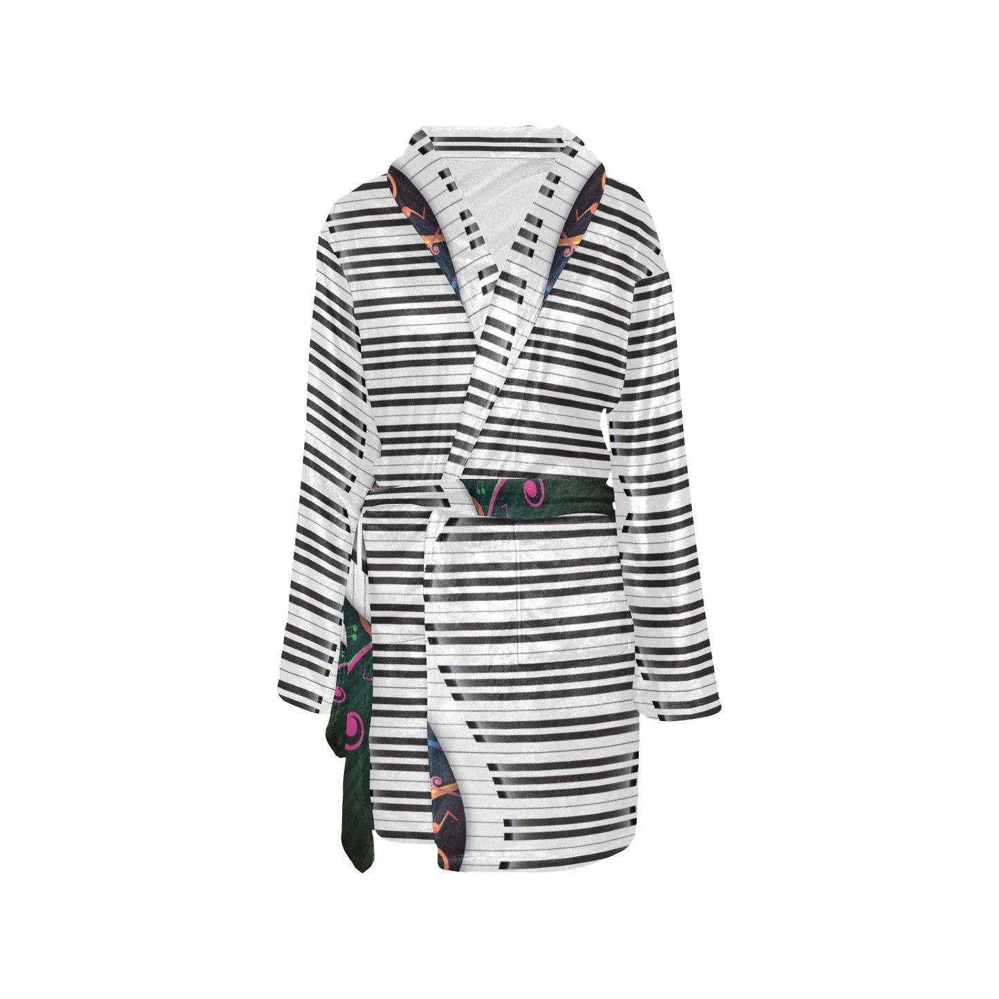 Piano Pattern Print Design 01 Women's Fleece Robe