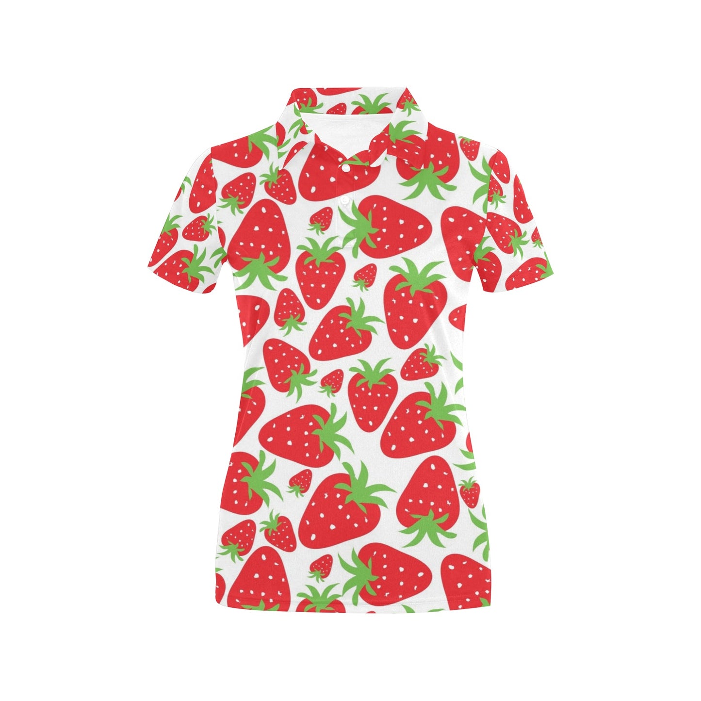 Strawberry Pattern Print Design SB01 Women's Polo Shirt