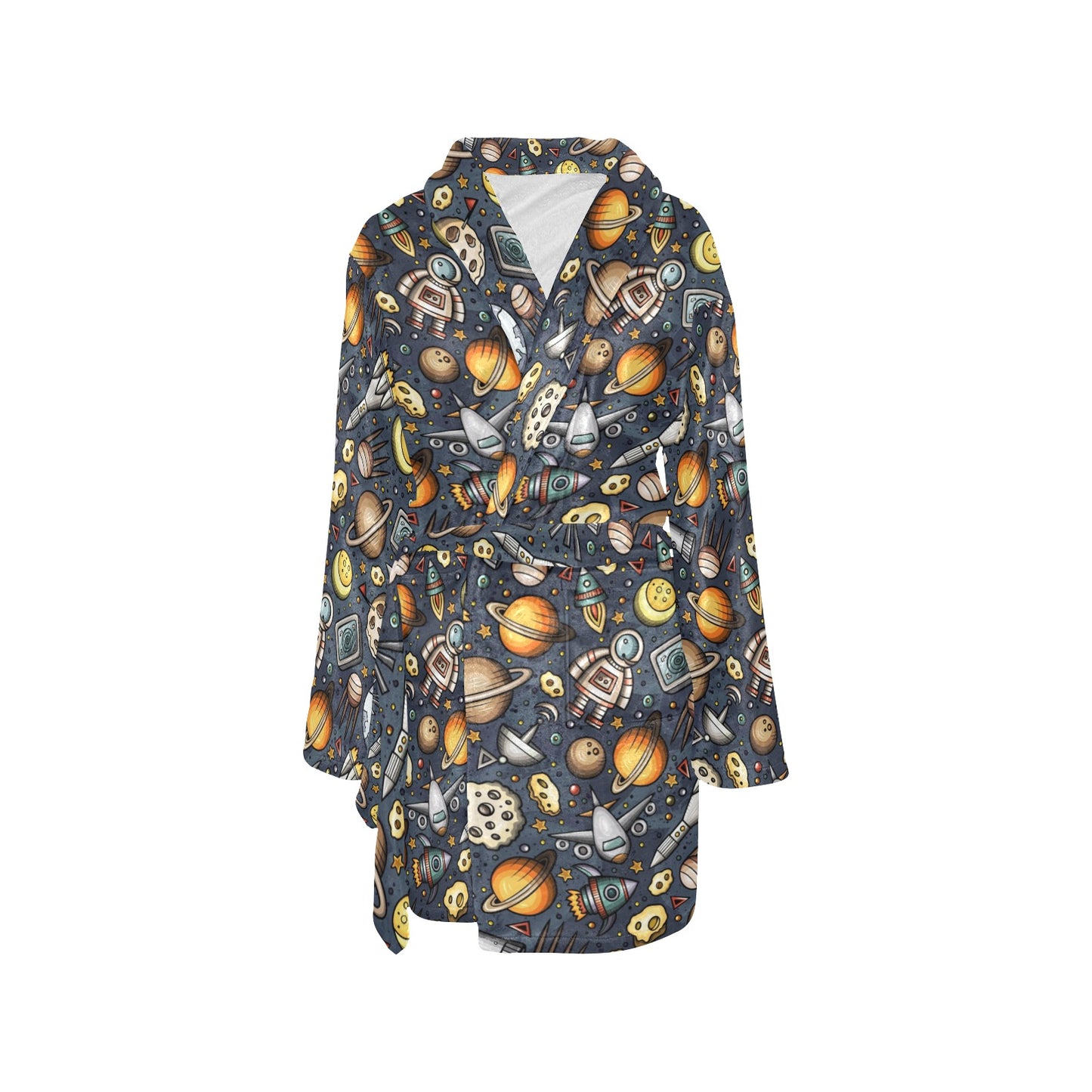 Space Pattern Print Women's Fleece Robe