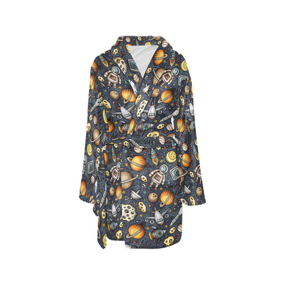 Space Pattern Print Women's Fleece Robe