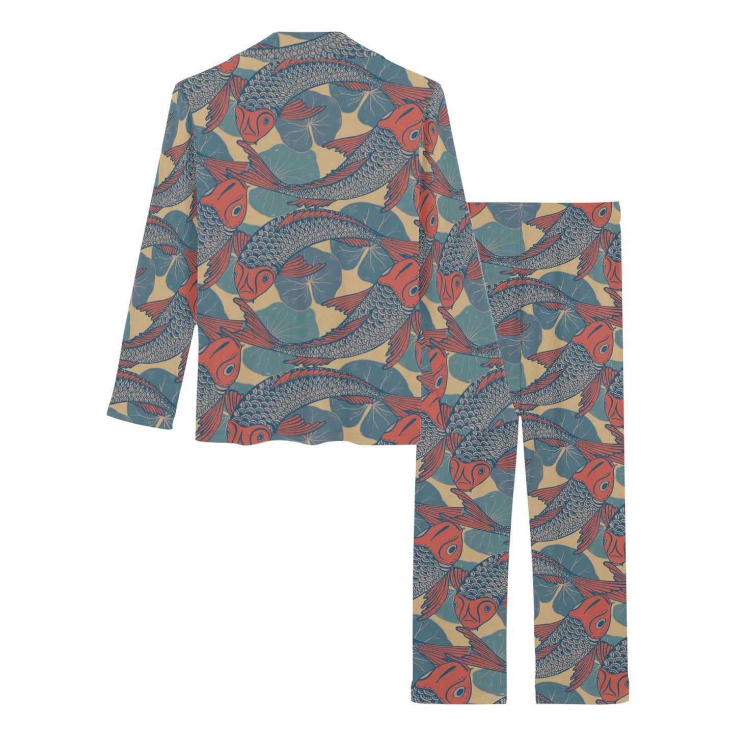 Pisces Pattern Print Design A01 Women's Long Pajama Set