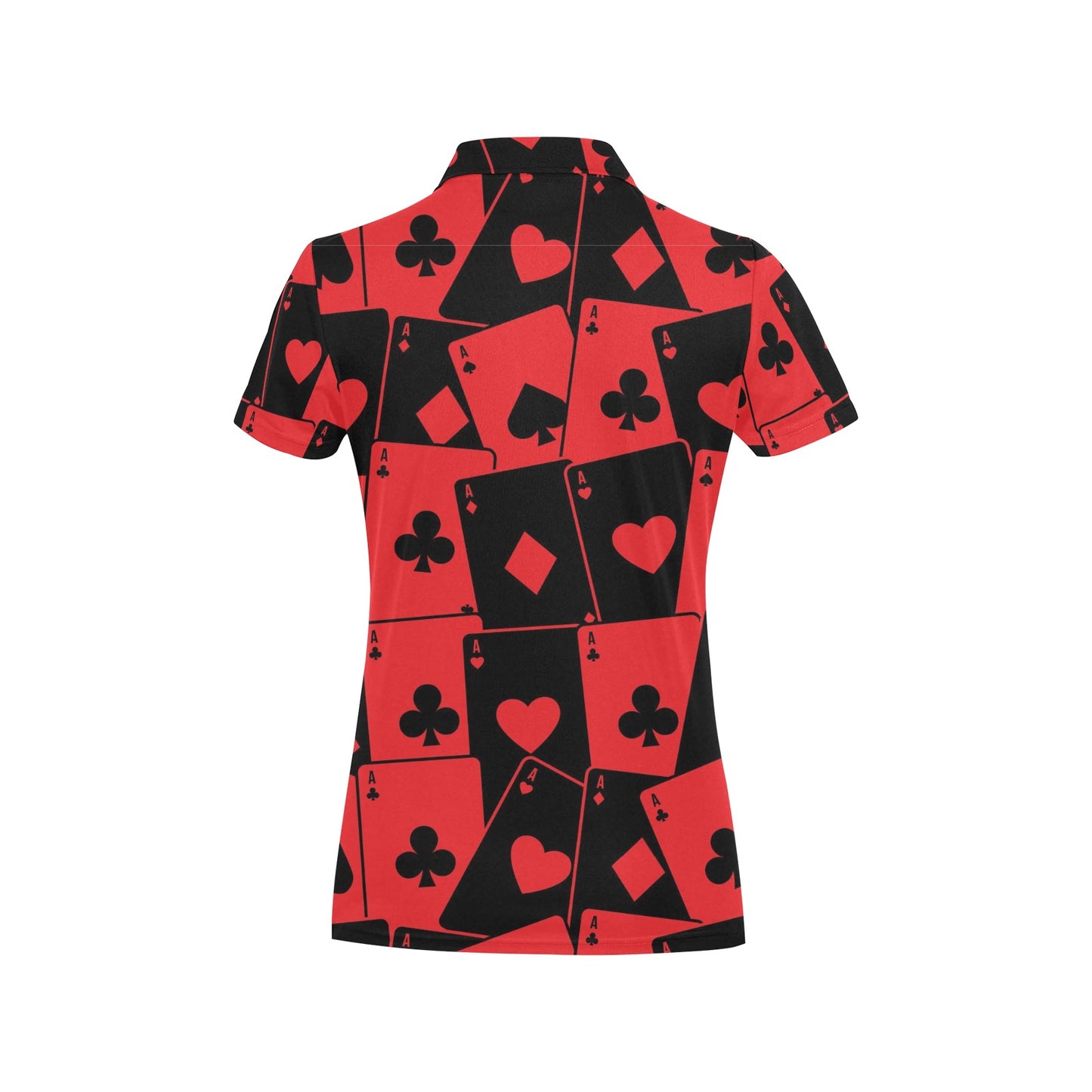 Poker Cards Pattern Print Design A01 Women's Polo Shirt