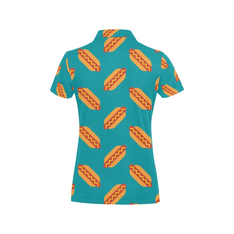 Hot Dog Pattern Print Design 03 Women's Polo Shirt