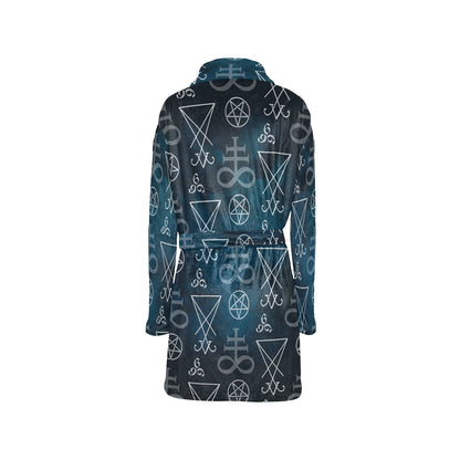 Pentagram Pattern Print Design A03 Women's Fleece Robe