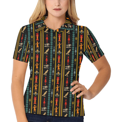 Eye of Horus Egypt Style Pattern Women's Polo Shirt