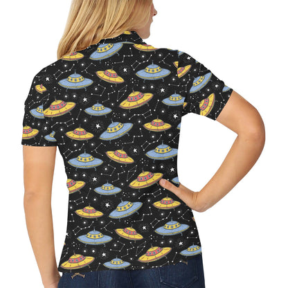 UFO Print Design LKS307 Women's Polo Shirt