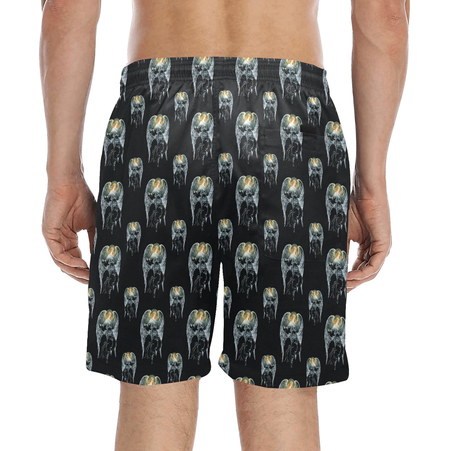 Angel with Wings Cute Design Print Men's Swim Trunks Beach Shorts
