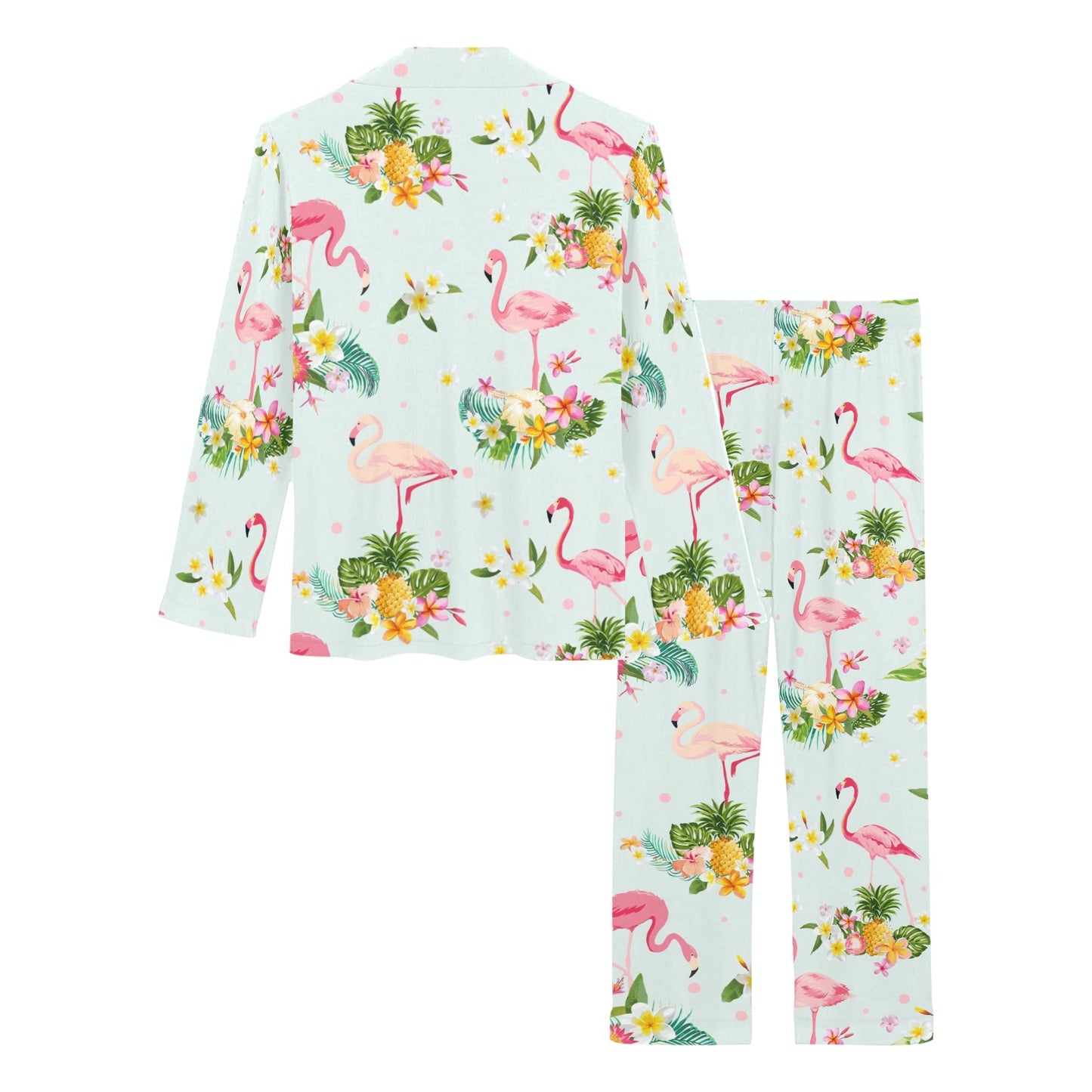 Flamingo Sweet Pattern Women's Long Pajama Set