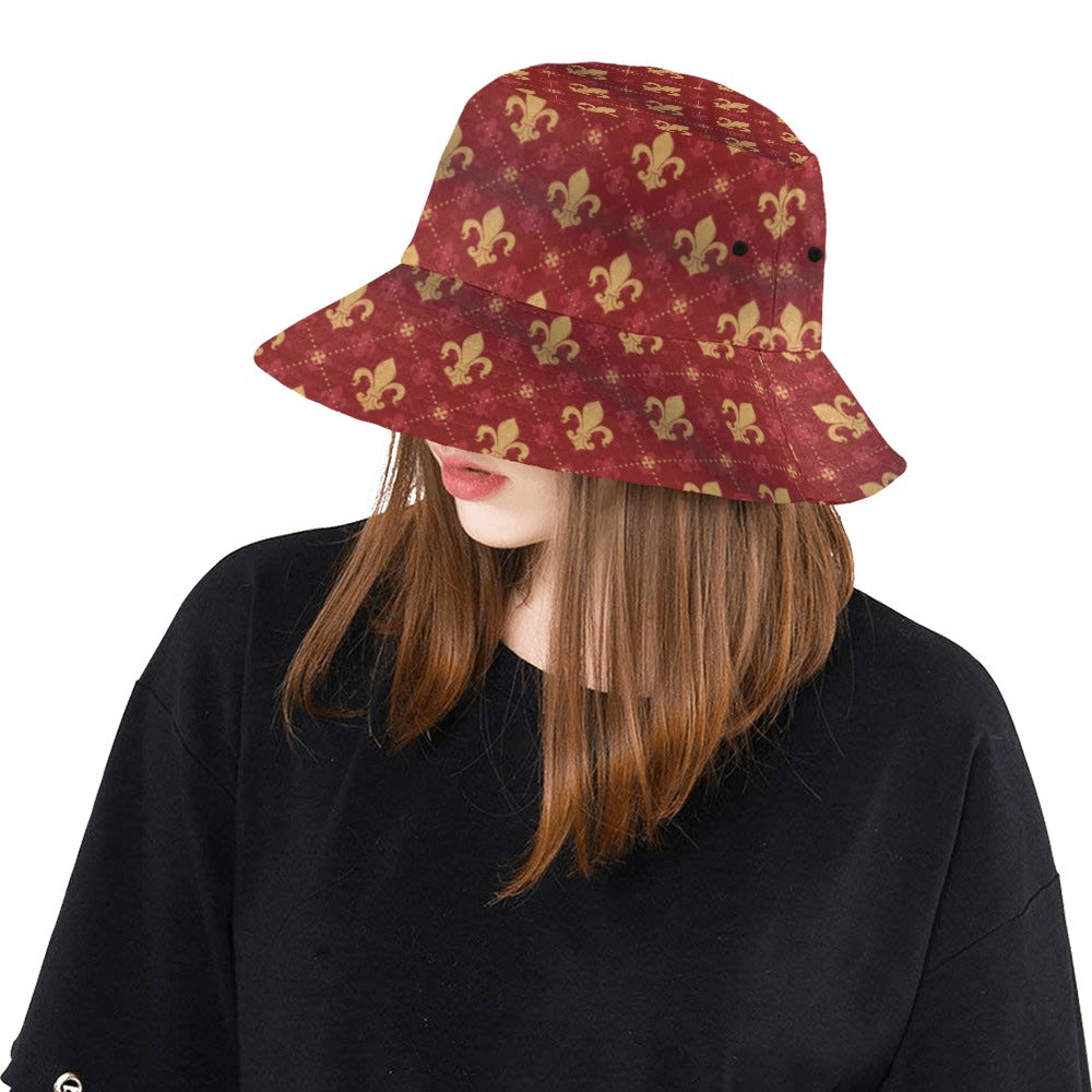 Fleur De Lis Print Design LKS401 Unisex Bucket Hat
