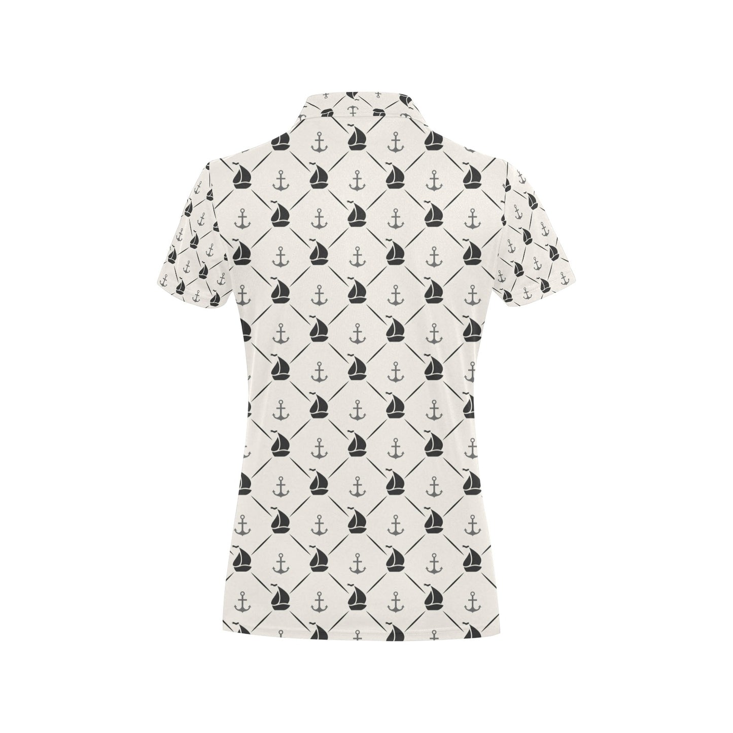 Sailboat Print Design LKS302 Women's Polo Shirt