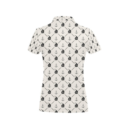 Sailboat Print Design LKS302 Women's Polo Shirt