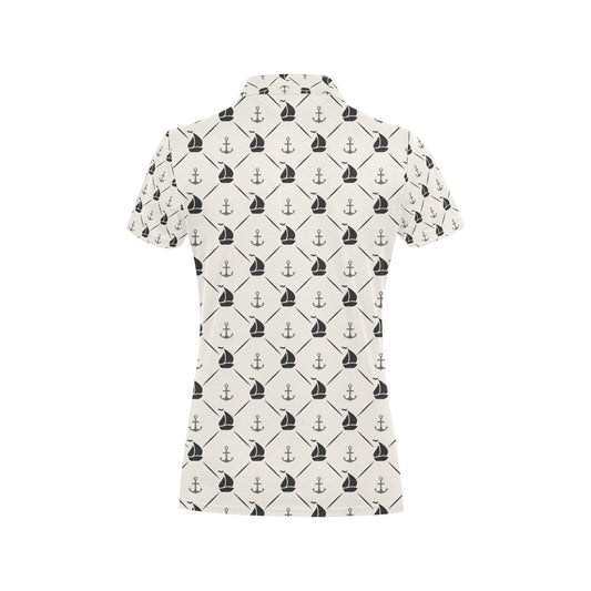 Sailboat Print Design LKS302 Women's Polo Shirt