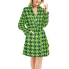 St Patricks Day Houndstooth Pattern Print LKS301 Women's Fleece Robe