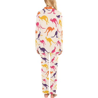 Kangaroos Pattern Print Design 01 Women's Long Pajama Set