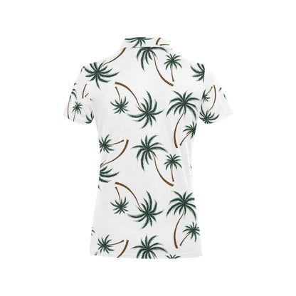 Palm Tree Pattern Print Design PT07 Women's Polo Shirt
