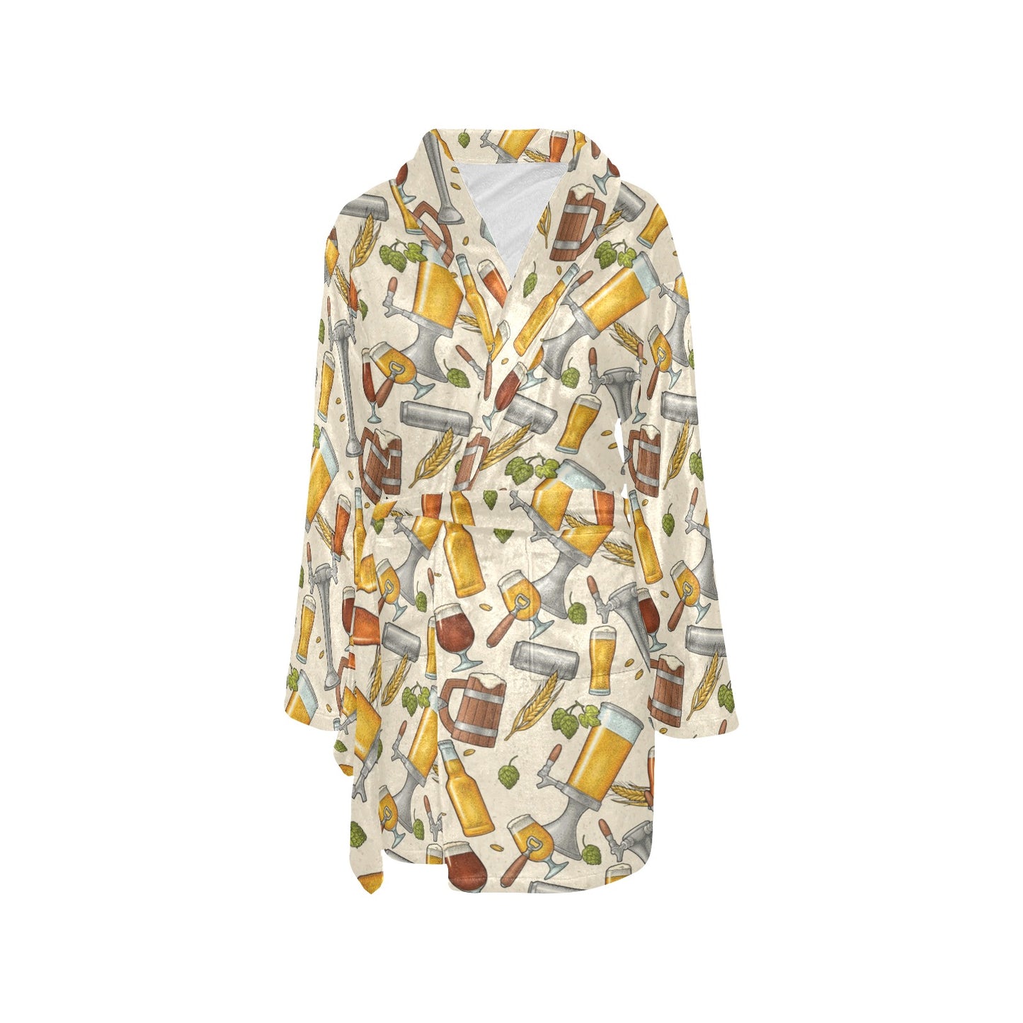 Beer Pattern Print Design 05 Women's Fleece Robe