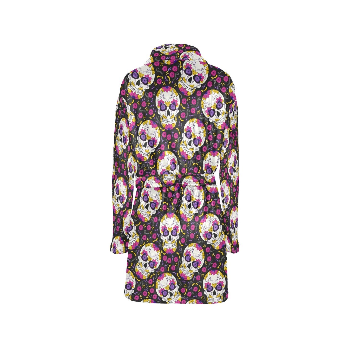 sugar skull Floral Pattern Women's Fleece Robe