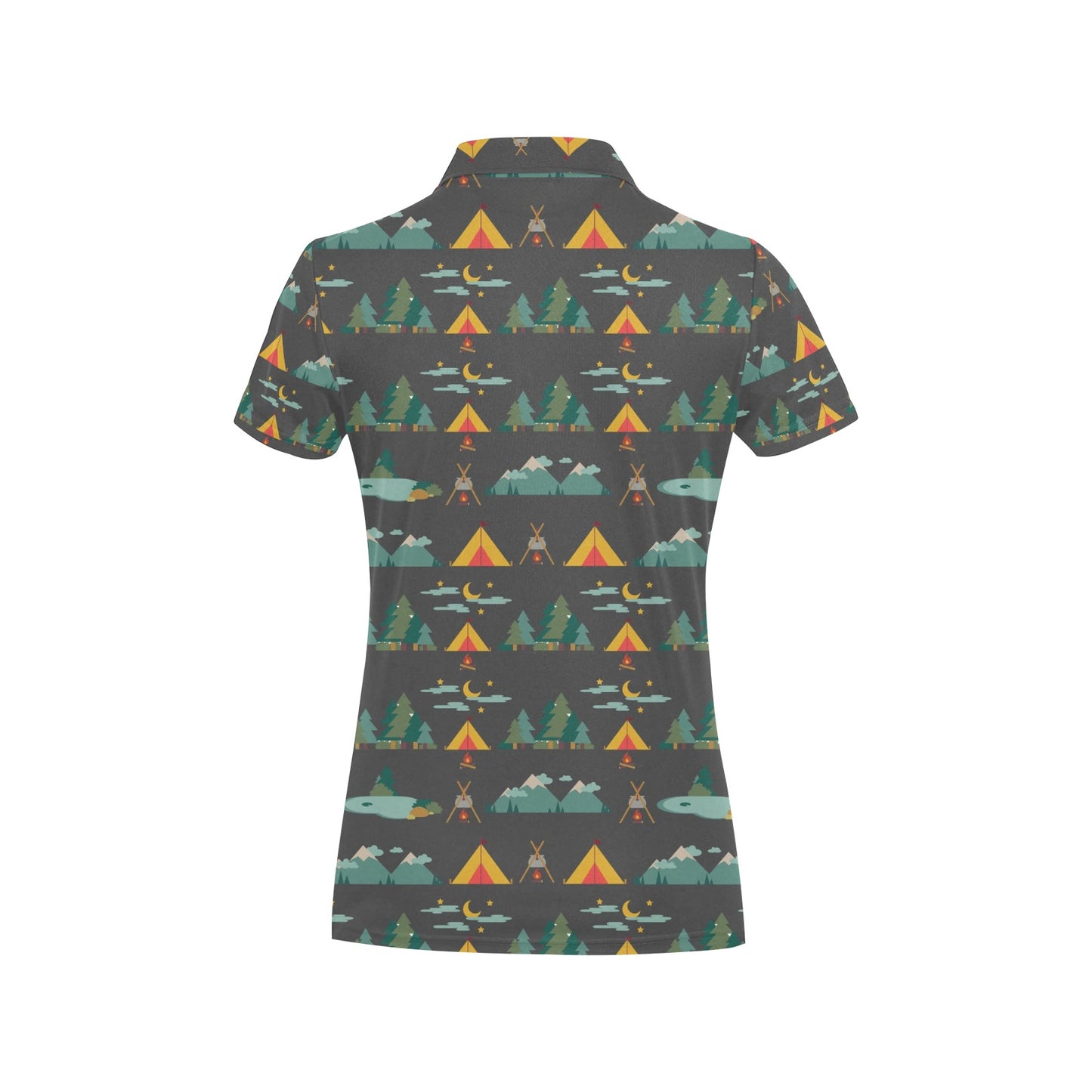 Camping Tent Pattern Print Design 03 Women's Polo Shirt