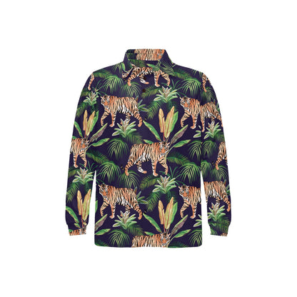 Tiger Jungle Long Sleeve Polo Shirt For Men's