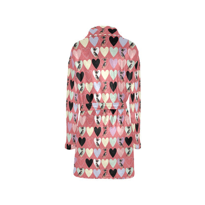 Chihuahua Pattern Print Design 01 Women's Fleece Robe