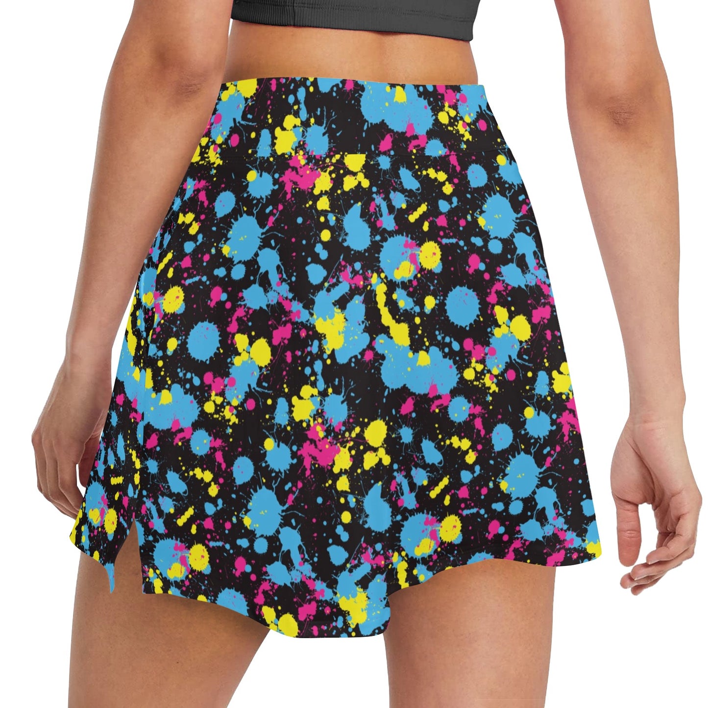 Splatter Colorful Print Design LKS301 17" Golf & Pickleball Skort with Pockets