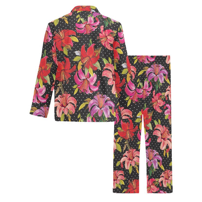 Lily Pattern Print Design LY012 Men's Long Pajama Set