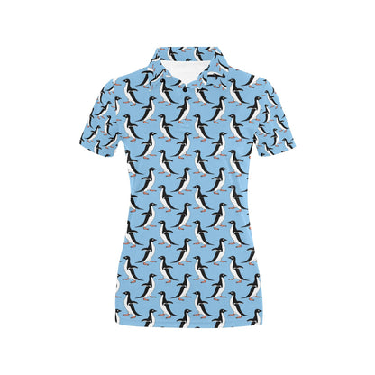 Penguin Dance Pattern Women's Polo Shirt
