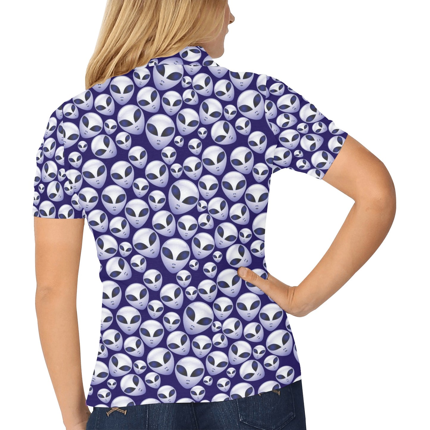 Alien Head Extraterrestrial Women's Polo Shirt