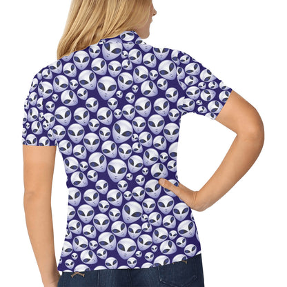 Alien Head Extraterrestrial Women's Polo Shirt